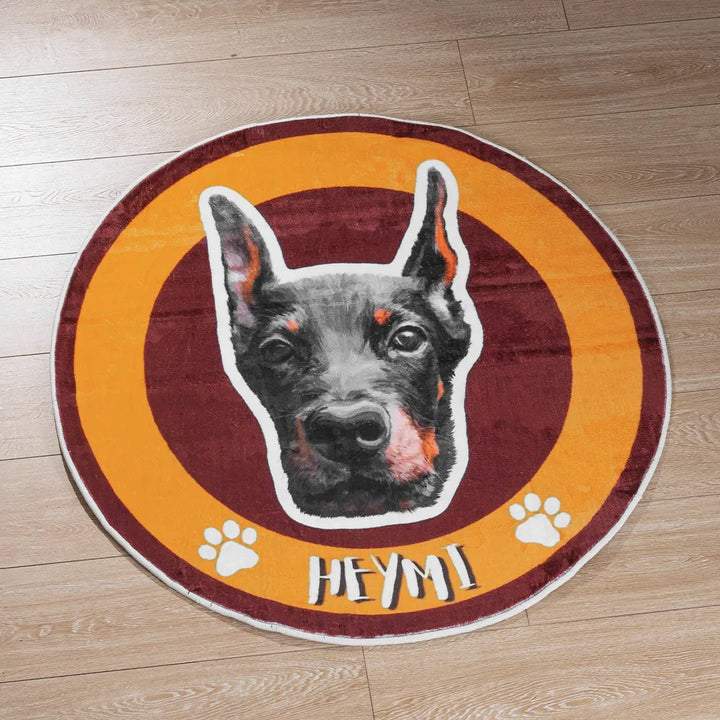 Light Luxury Velvet Custom Pet Round Rug - Retro - Petsonalise