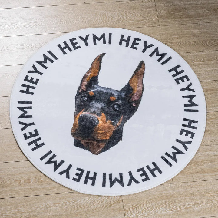 Light Luxury Velvet Custom Pet Round Rug - Simple - Petsonalise