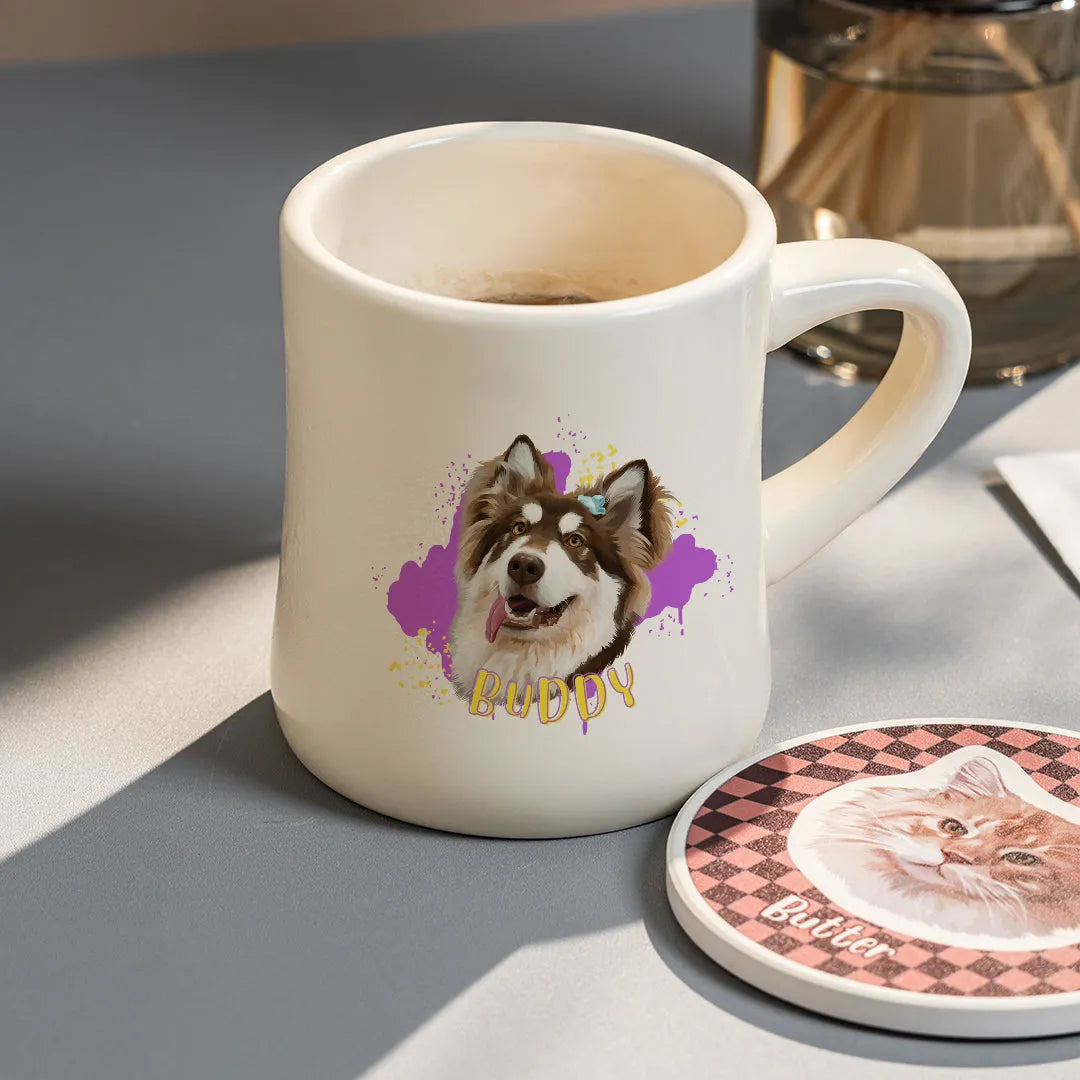 Custom Pet Ceramic Diner Coffee Mug - Graffiti - Petsonalise