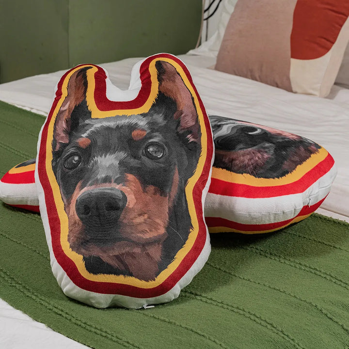 Custom Pet Shaped Throw Pillow - Dotted Line - Petsonalise