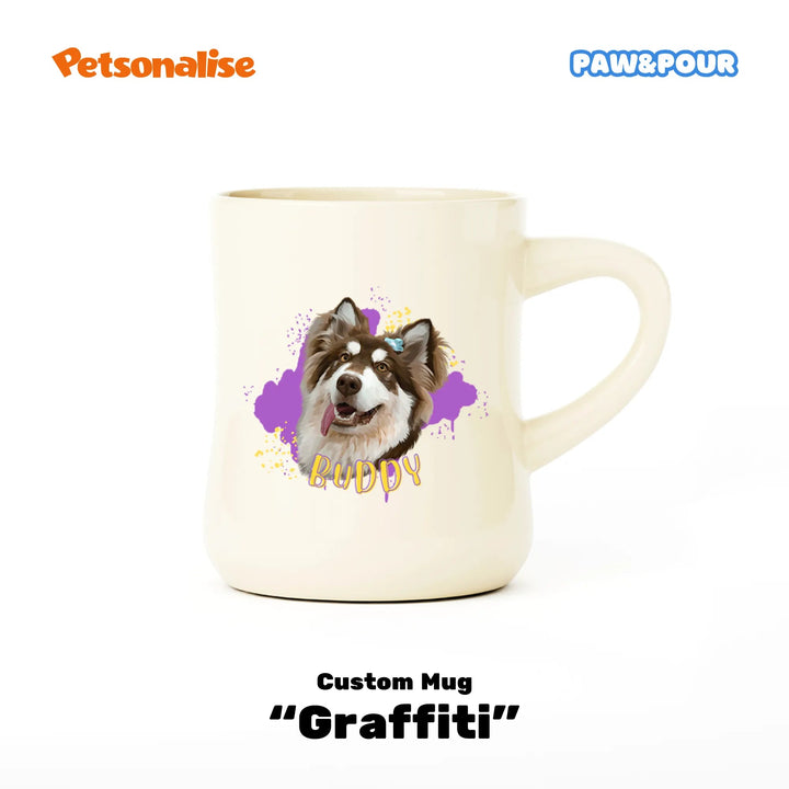 Custom Pet Ceramic Diner Coffee Mug - Graffiti - Petsonalise