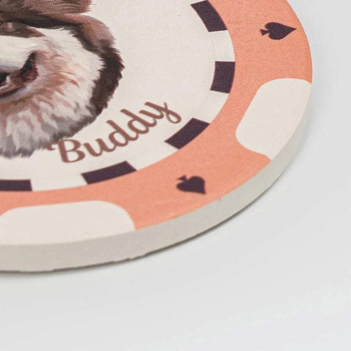 Custom Pet Coasters - Poker Chip - Petsonalise