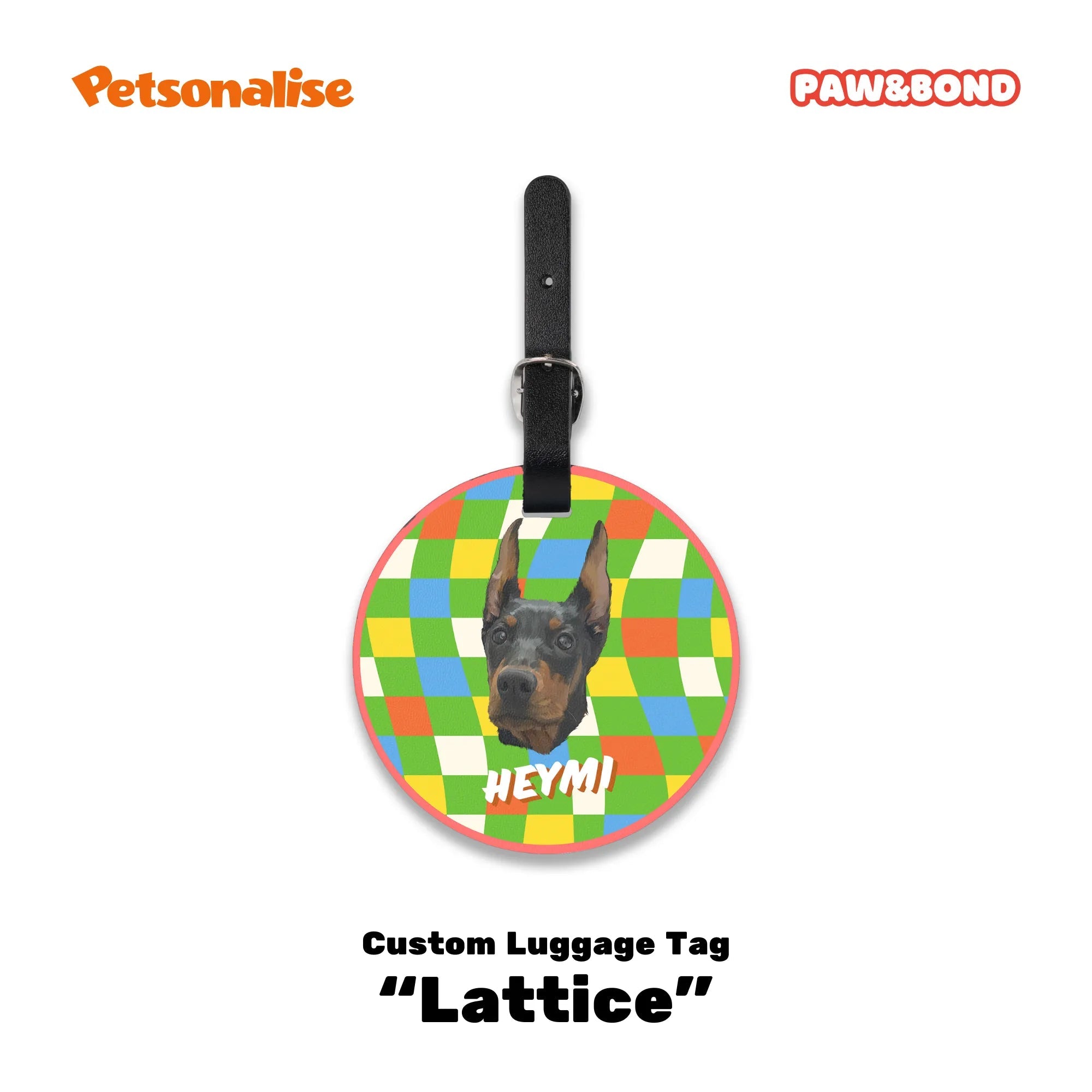 Custom Pet Luggage Tag - Lattice - Petsonalise