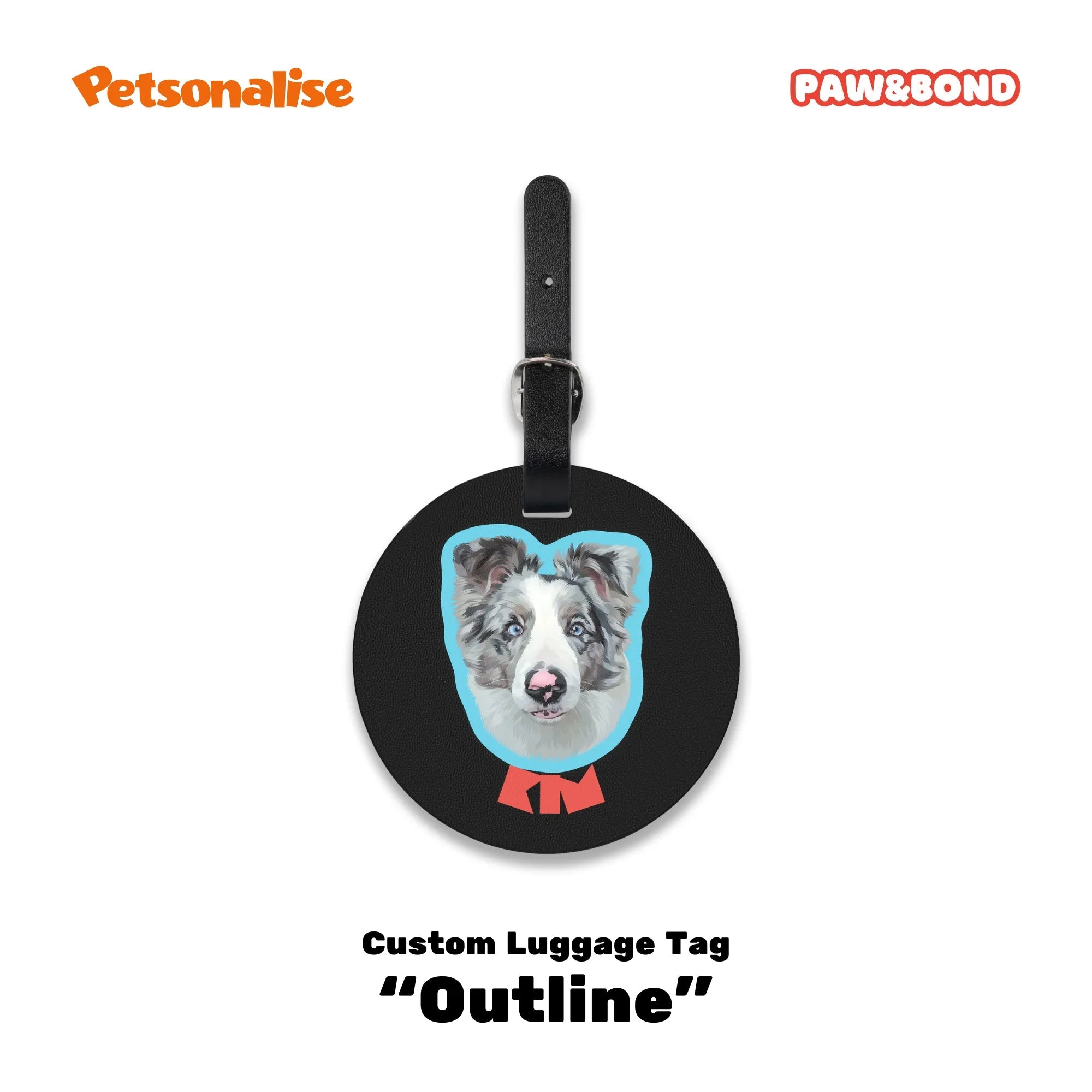 Custom Pet Luggage Tag - Outline - Petsonalise