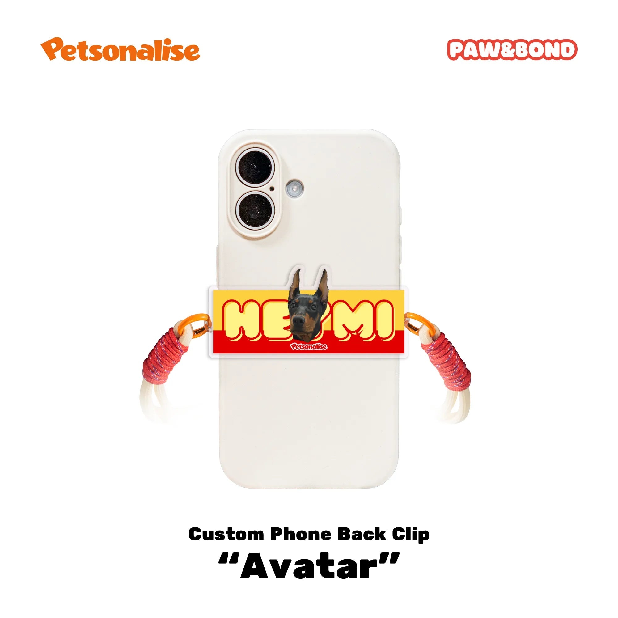 Custom Pet Phone Back Clip Lanyard - Classic Collection - Petsonalise