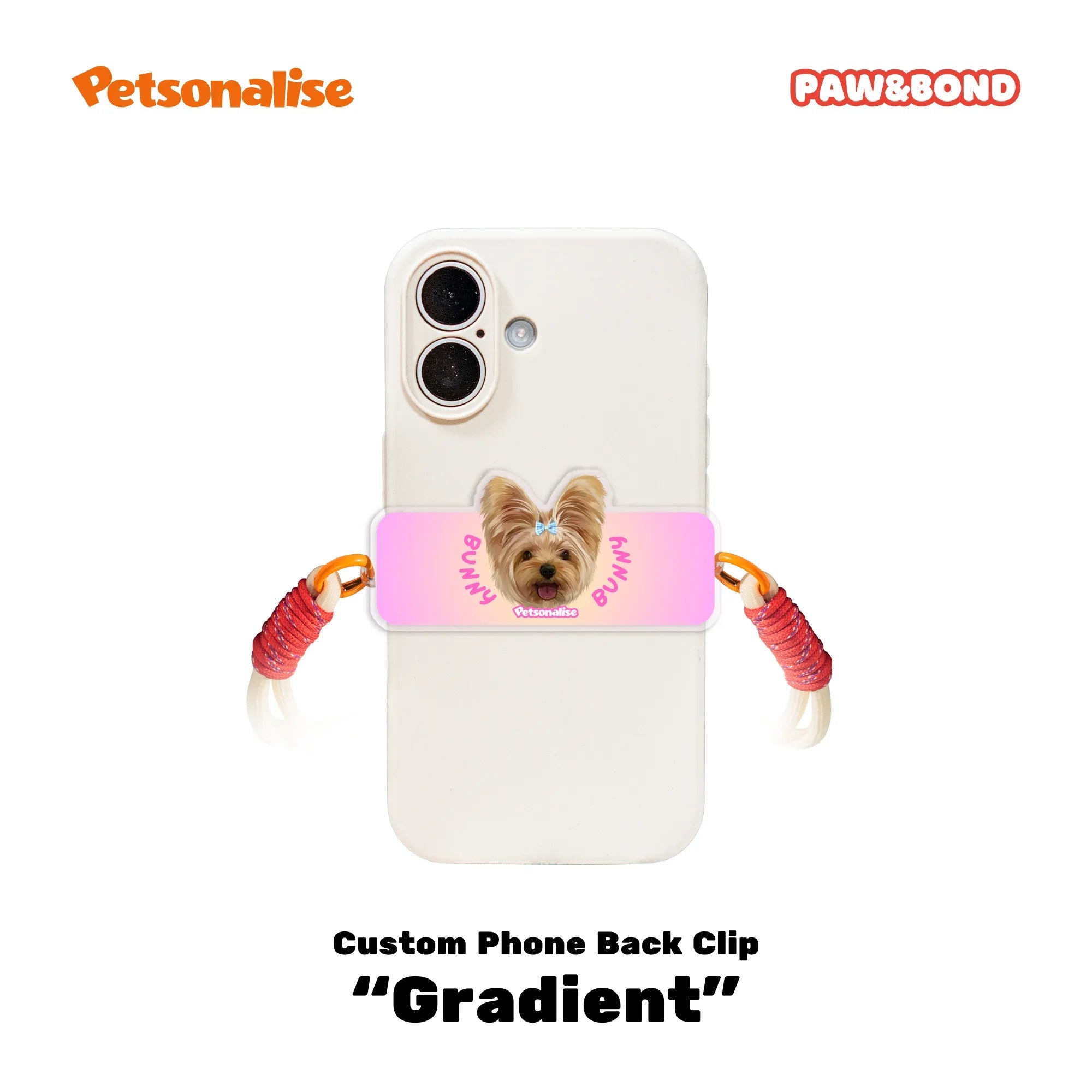 Custom Pet Phone Back Clip Lanyard - Gradient - Petsonalise