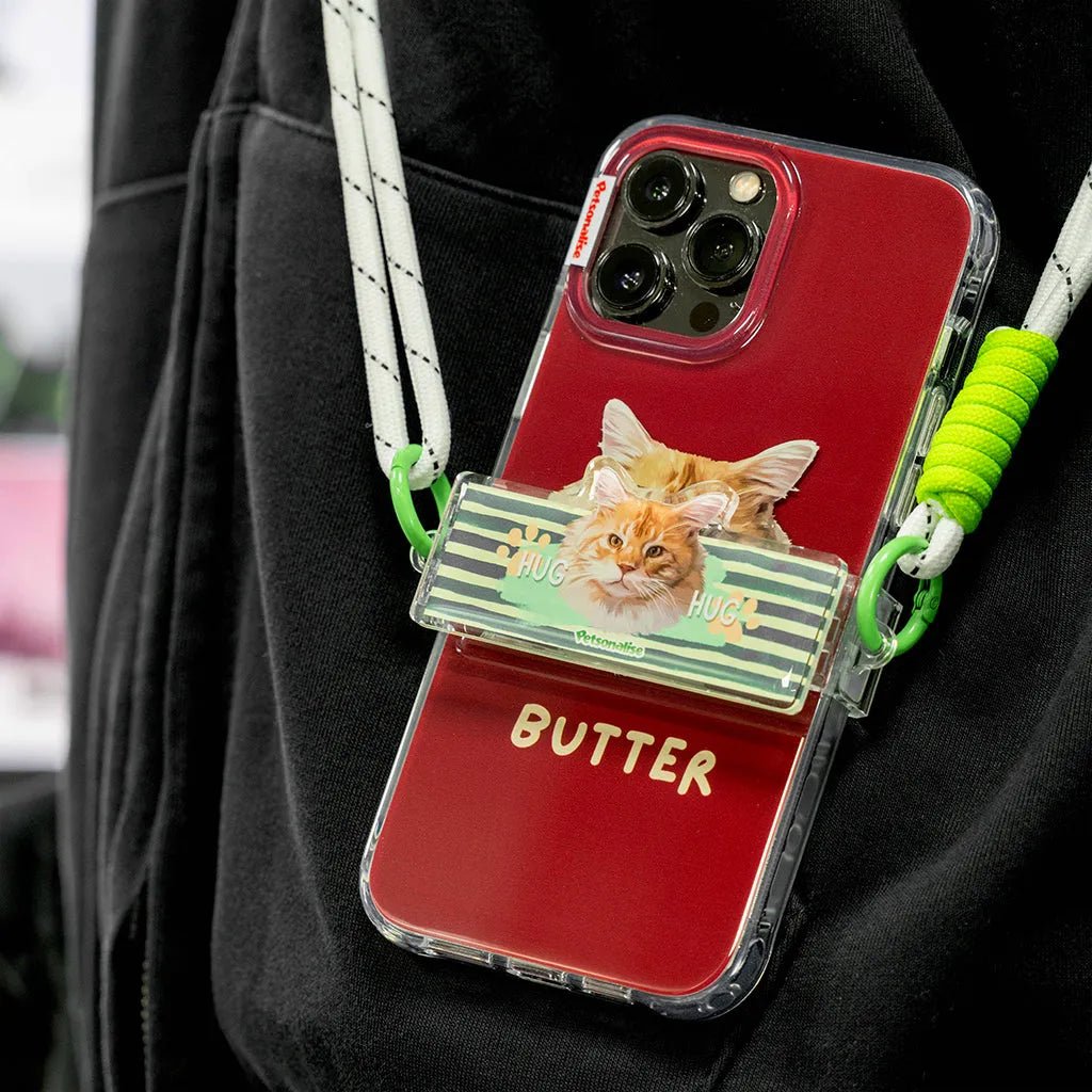 Custom Pet Phone Back Clip Lanyard - Hug - Petsonalise