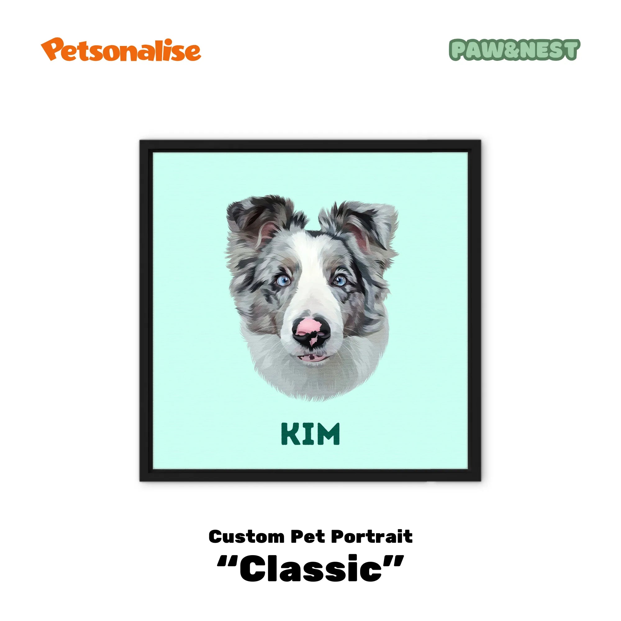 Custom Pet Portrait Canvas - Classic - Petsonalise