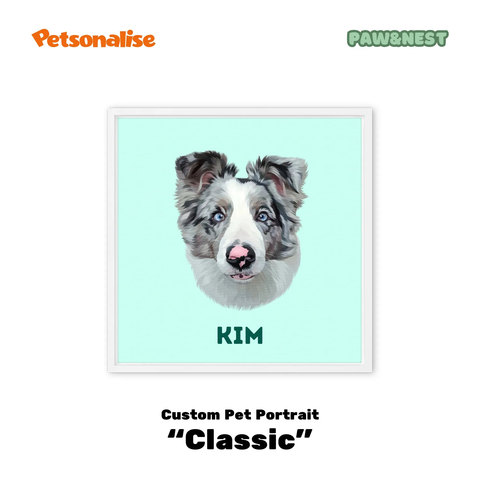 Custom Pet Portrait Canvas - Classic - Petsonalise