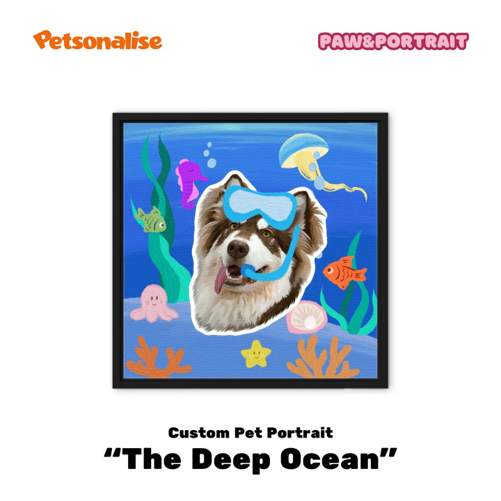 Custom Pet Portrait Canvas - The Deep Ocean - Petsonalise