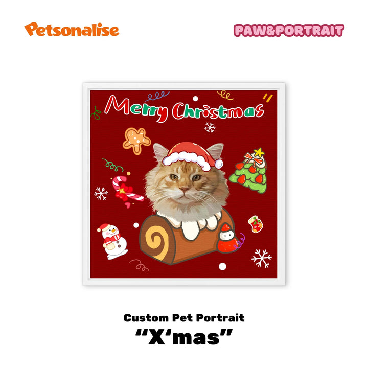 Custom Pet Portrait Canvas - X‘mas - Petsonalise