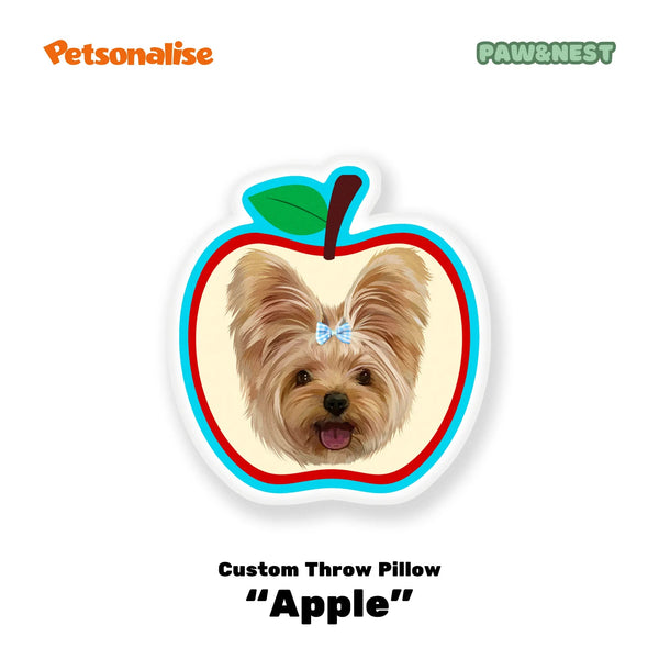 Custom Pet Shaped Throw Pillow - Apple - Petsonalise