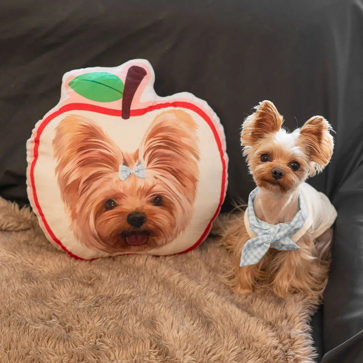 Custom Pet Shaped Throw Pillow - Apple - Petsonalise
