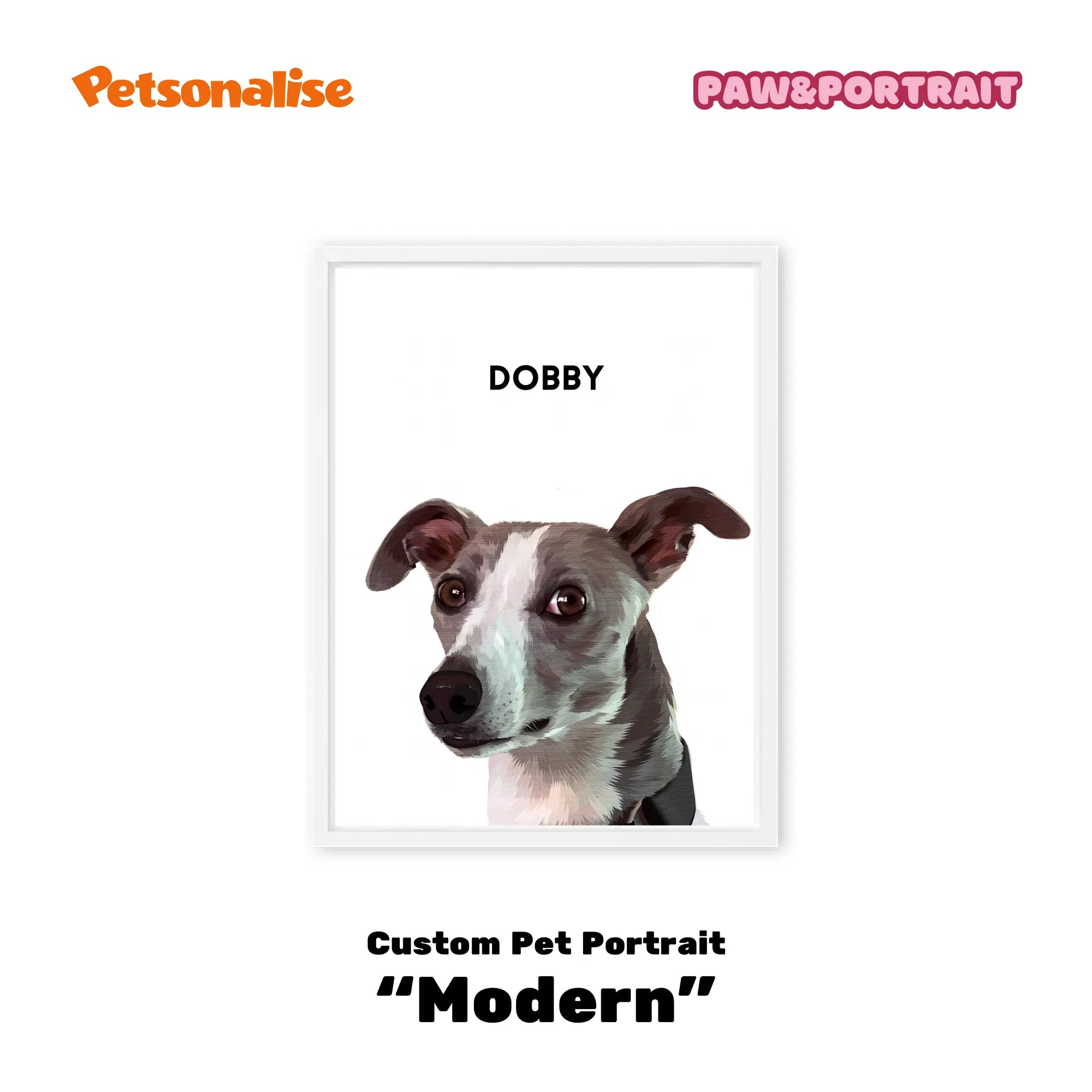 Custom Pet Portrait Canvas - Modern - Petsonalise