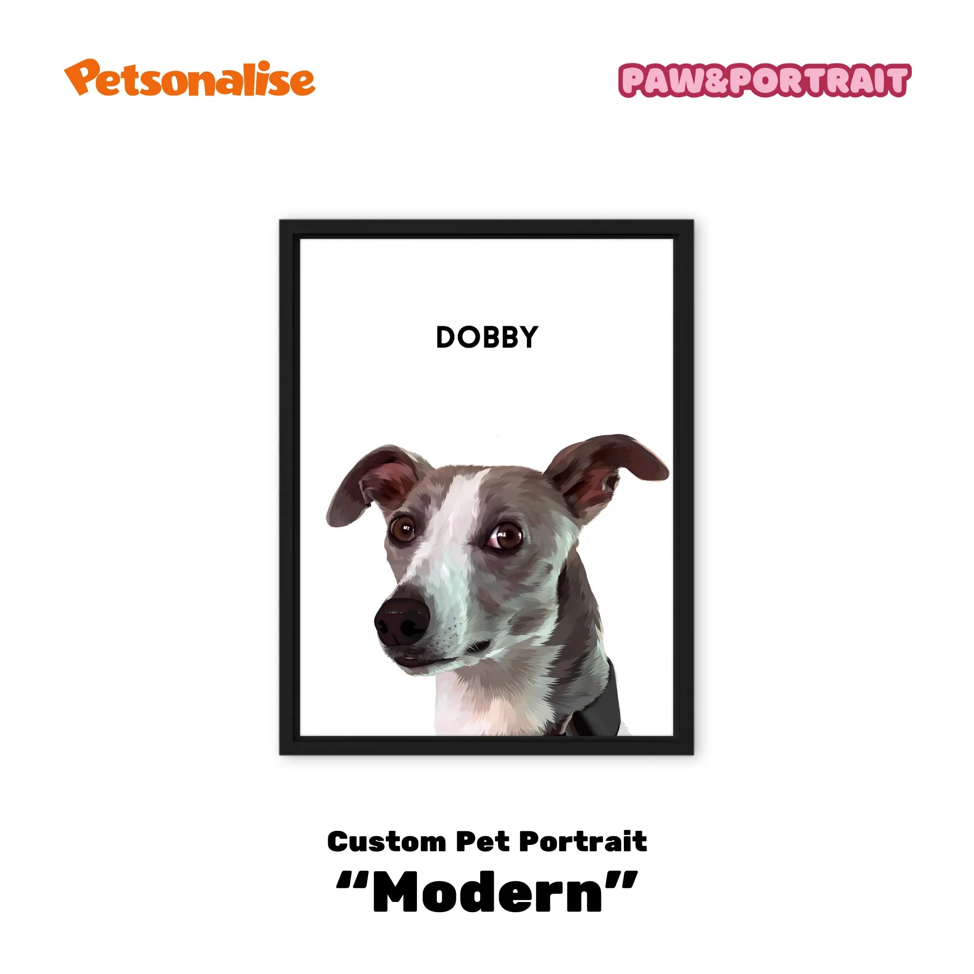 Custom Pet Portrait Canvas - Modern - Petsonalise