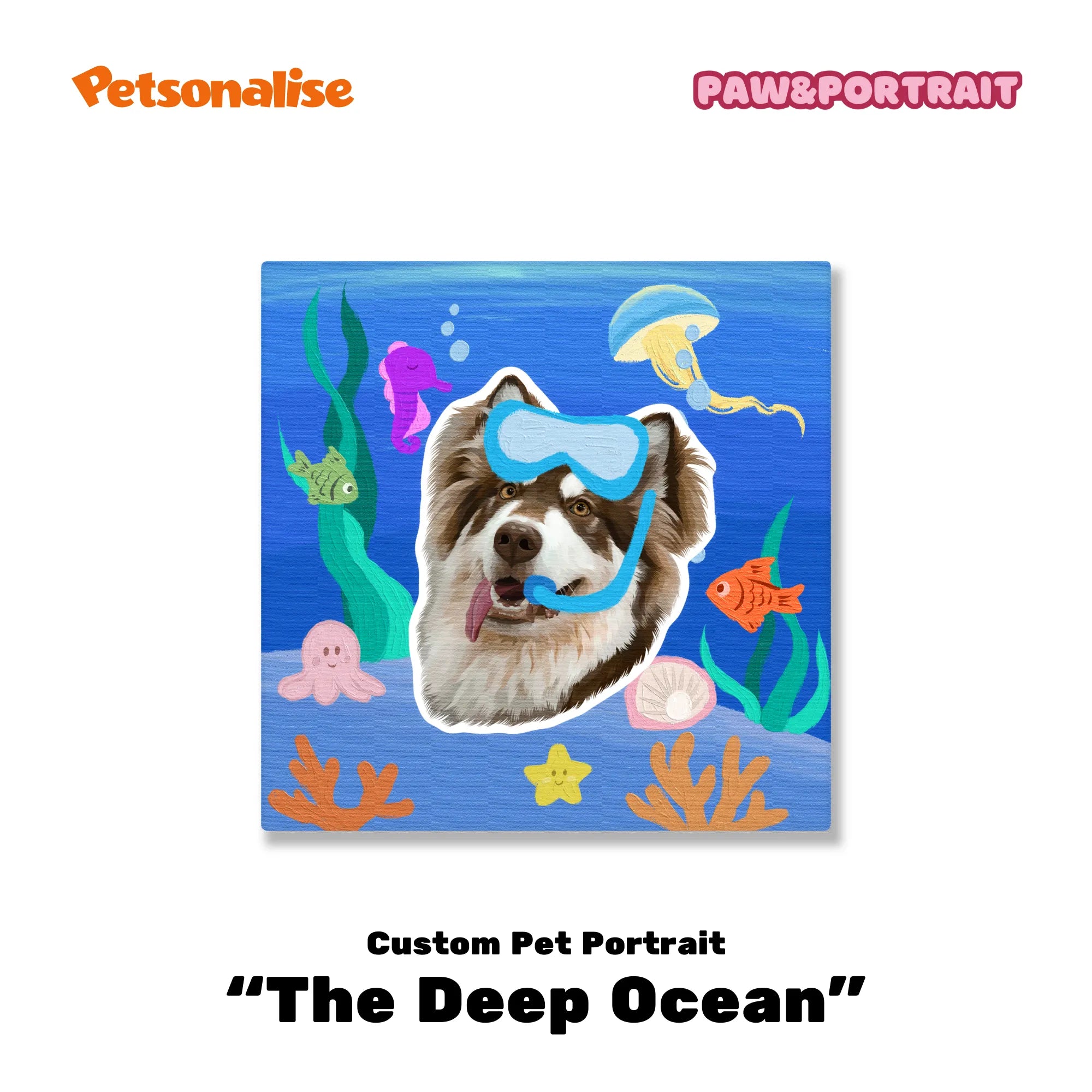 Custom Pet Portrait Canvas - The Deep Ocean - Petsonalise