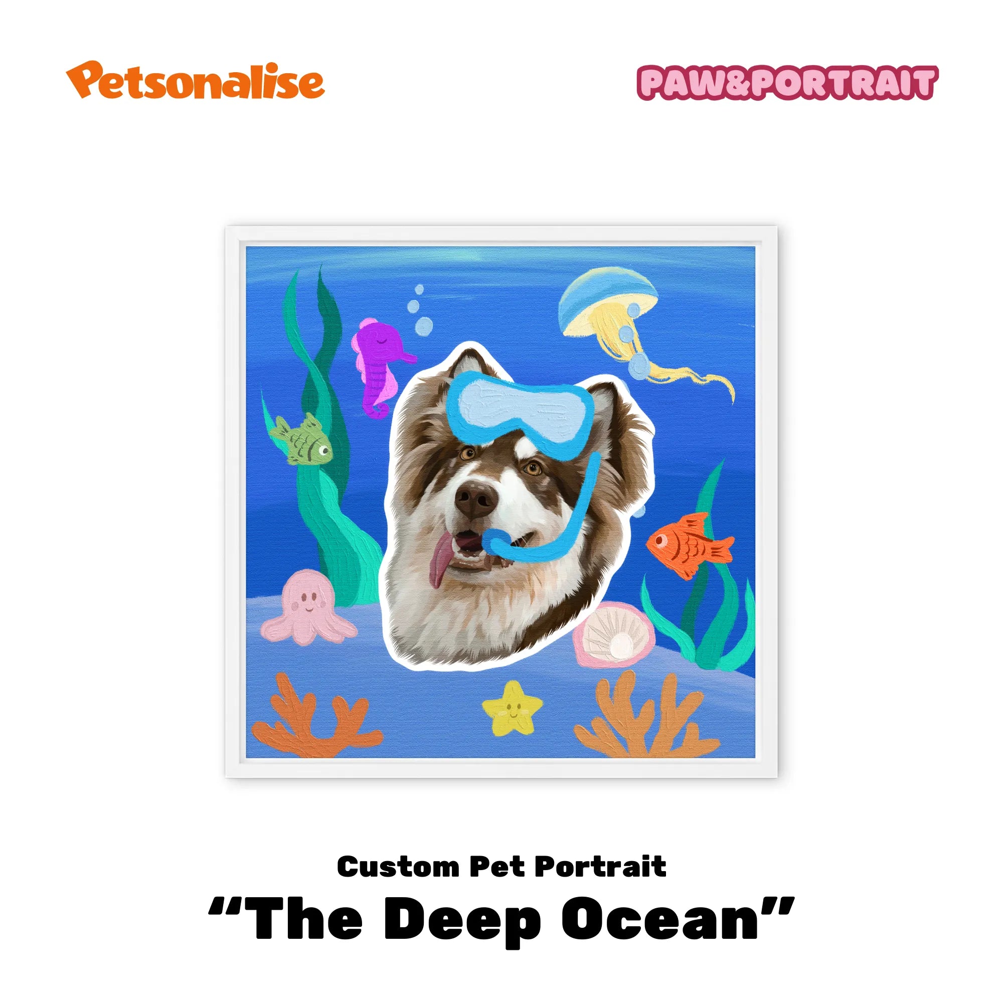 Custom Pet Portrait Canvas - The Deep Ocean - Petsonalise