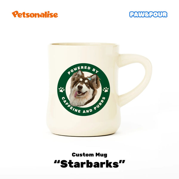 Custom Pet Ceramic Diner Coffee Mug - Starbarks - Petsonalise