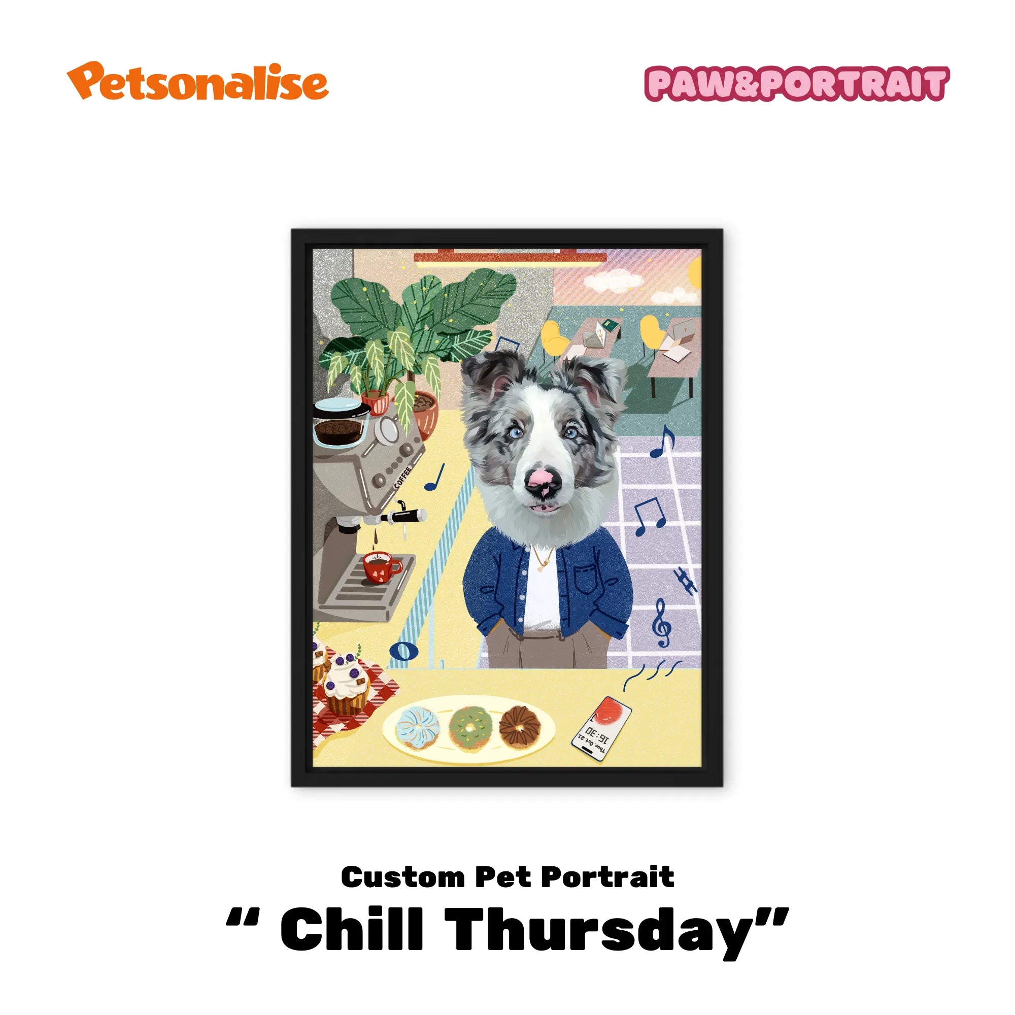 Custom Pet Portrait Canvas - Chill Thursday - Petsonalise