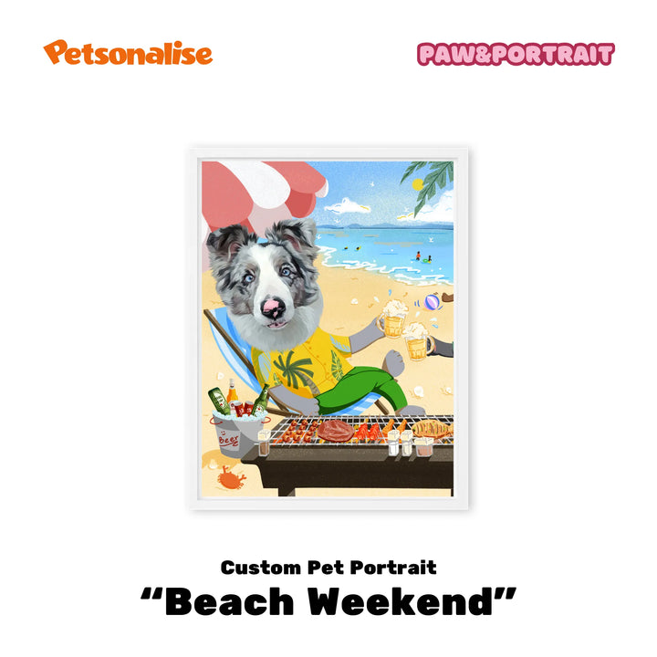 Custom Pet Portrait Canvas - Beach Weekend - Petsonalise