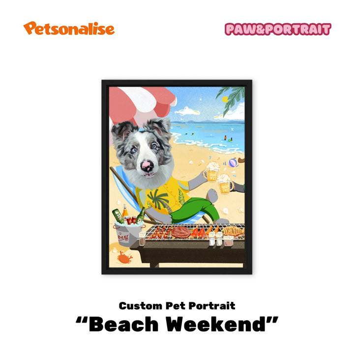 Custom Pet Portrait Canvas - Beach Weekend - Petsonalise