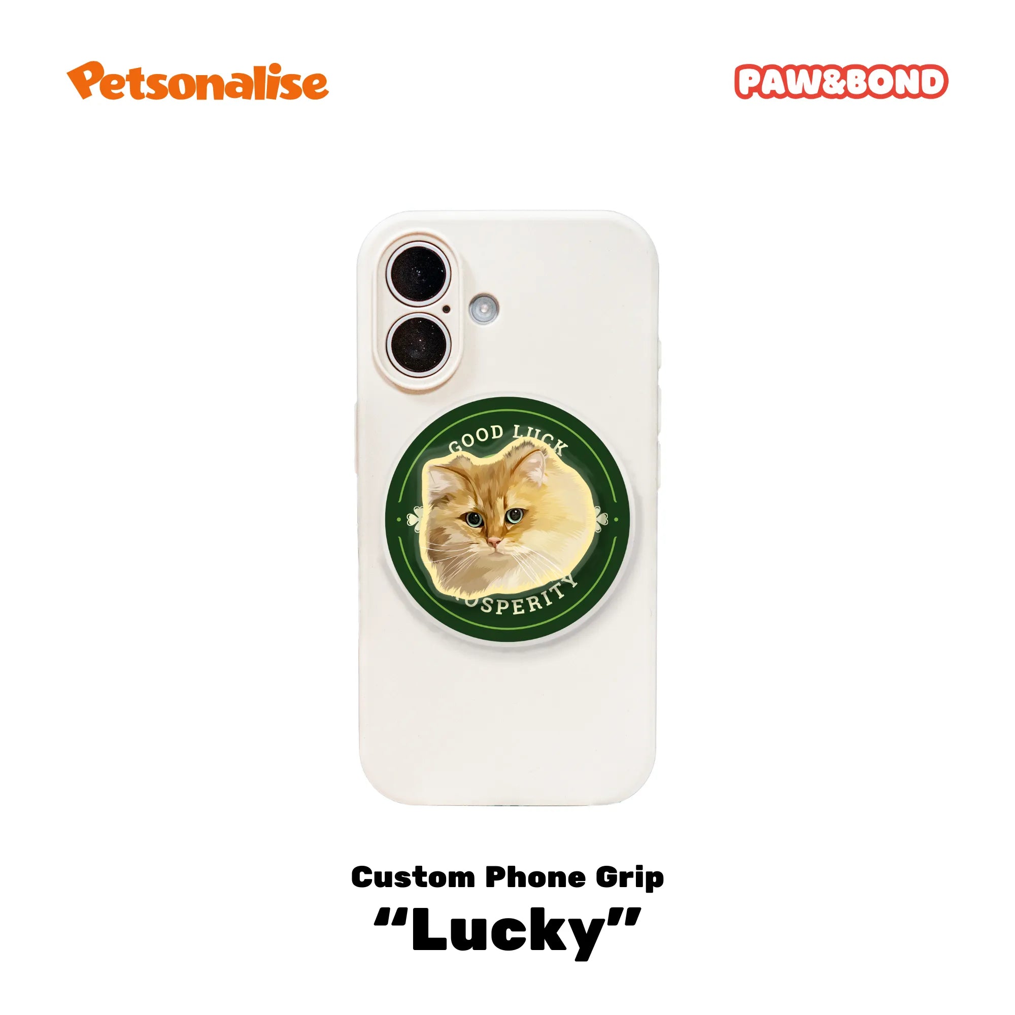 Custom Pet Phone Grip for MagSafe - Lucky - Petsonalise