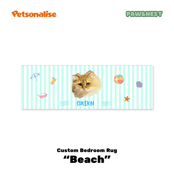 Light Luxury Velvet Custom Pet Bedroom Rug - Beach - Petsonalise