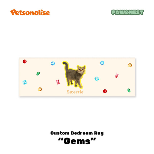 Light Luxury Velvet Custom Pet Bedroom Rug - Gems - Petsonalise