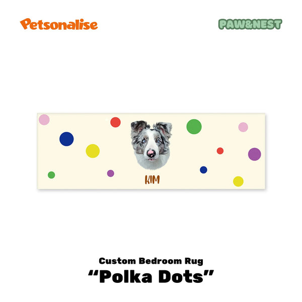 Light Luxury Velvet Custom Pet Bedroom Rug - Polka Dots - Petsonalise