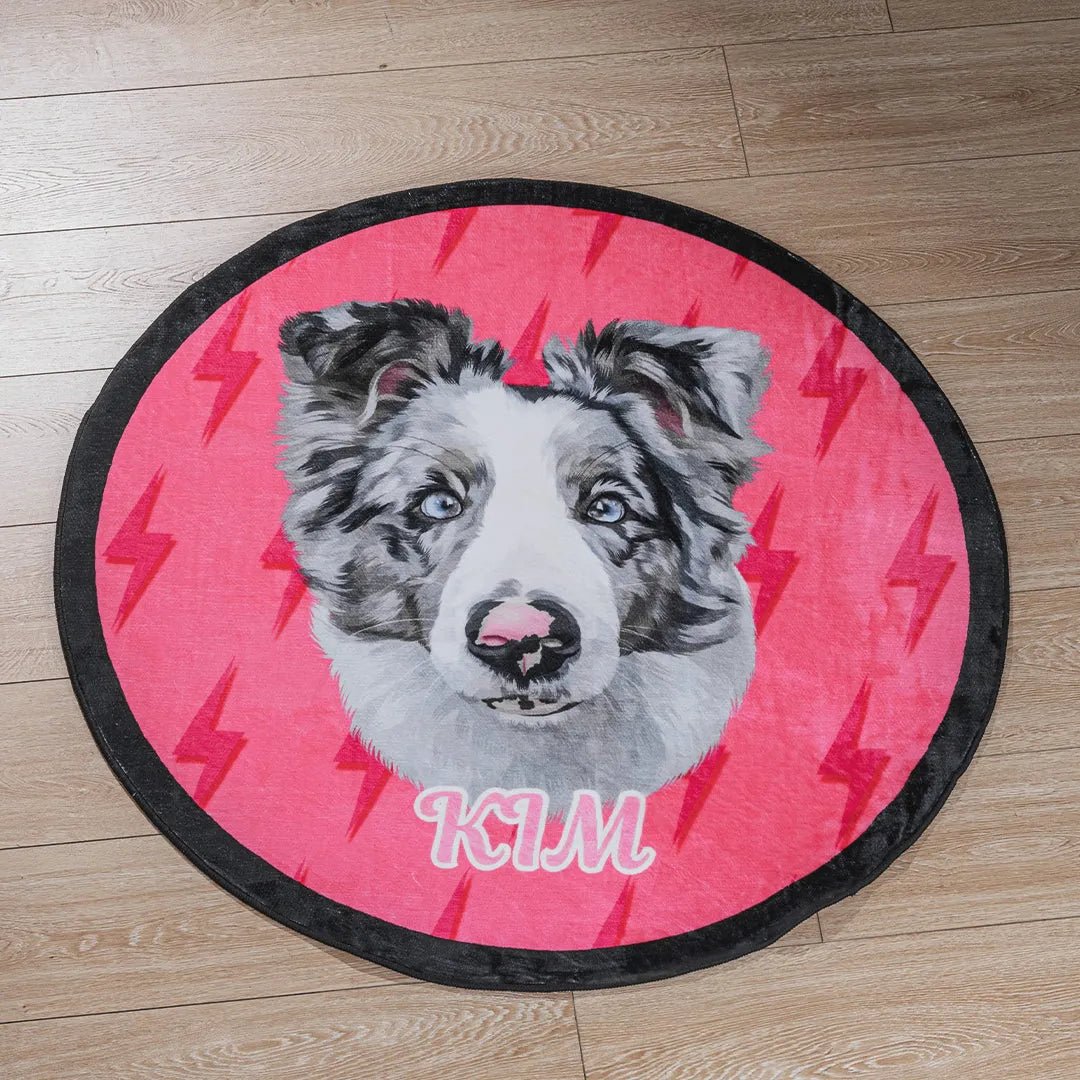 Light Luxury Velvet Custom Pet Round Rug - Classic Collection - Petsonalise