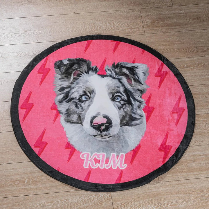 Light Luxury Velvet Custom Pet Round Rug - Classic Collection - Petsonalise