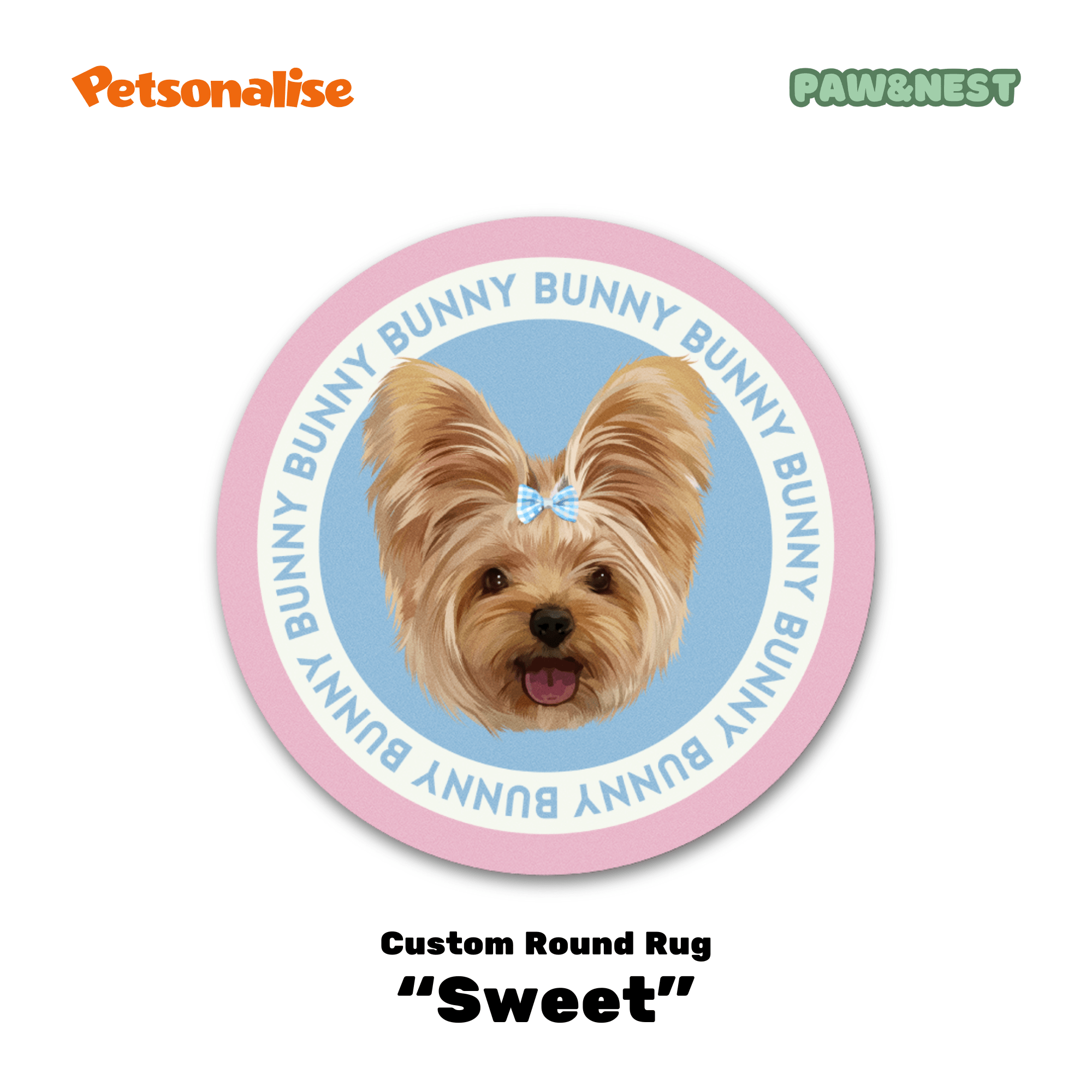 Light Luxury Velvet Custom Pet Round Rug - Classic Collection - Petsonalise