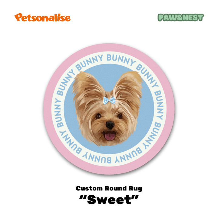 Light Luxury Velvet Custom Pet Round Rug - Classic Collection - Petsonalise