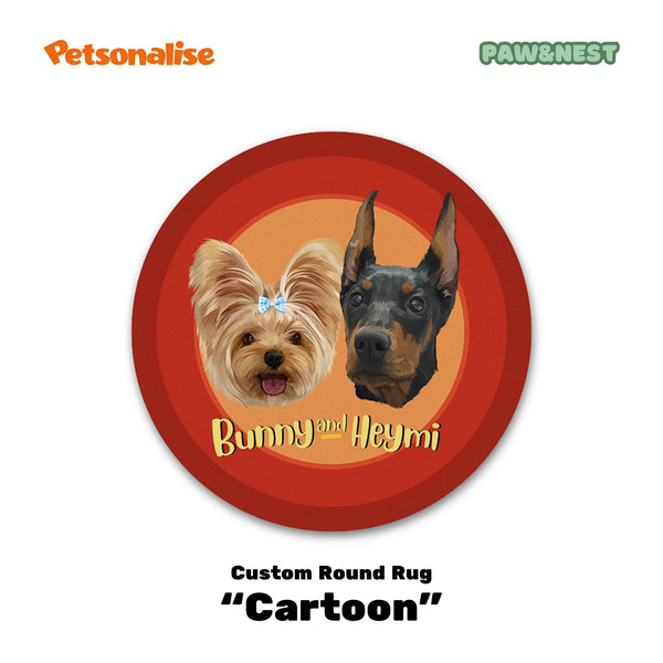Light Luxury Velvet Custom Pet Round Rug - Classic Collection - Petsonalise