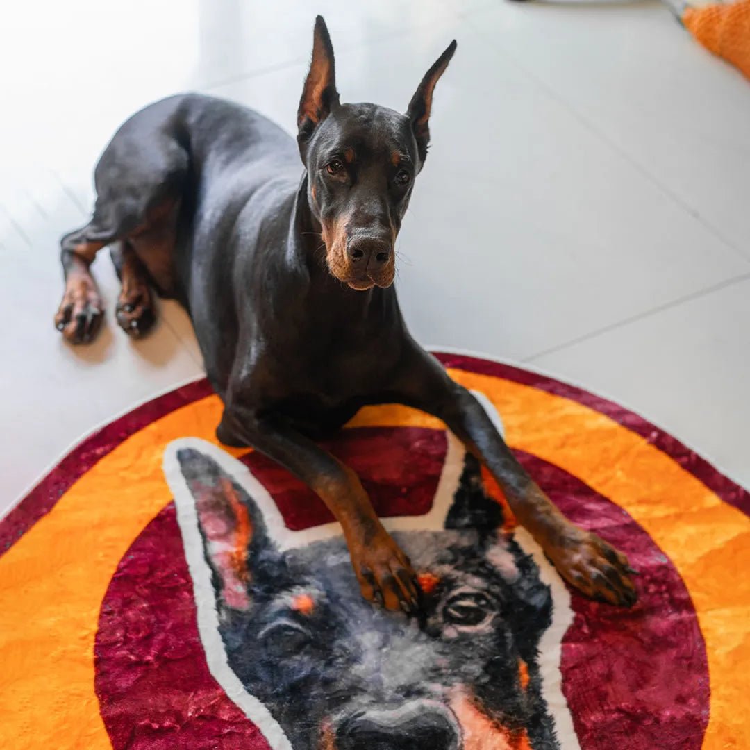 Light Luxury Velvet Custom Pet Round Rug - Classic Collection - Petsonalise