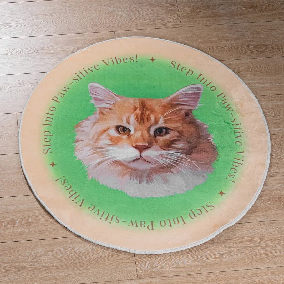 Light Luxury Velvet Custom Pet Round Rug - Classic Collection - Petsonalise