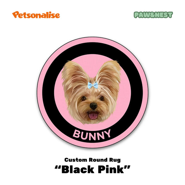 Light Luxury Velvet Custom Pet Round Rug - Classic Collection - Petsonalise