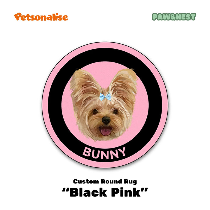 Light Luxury Velvet Custom Pet Round Rug - Classic Collection - Petsonalise