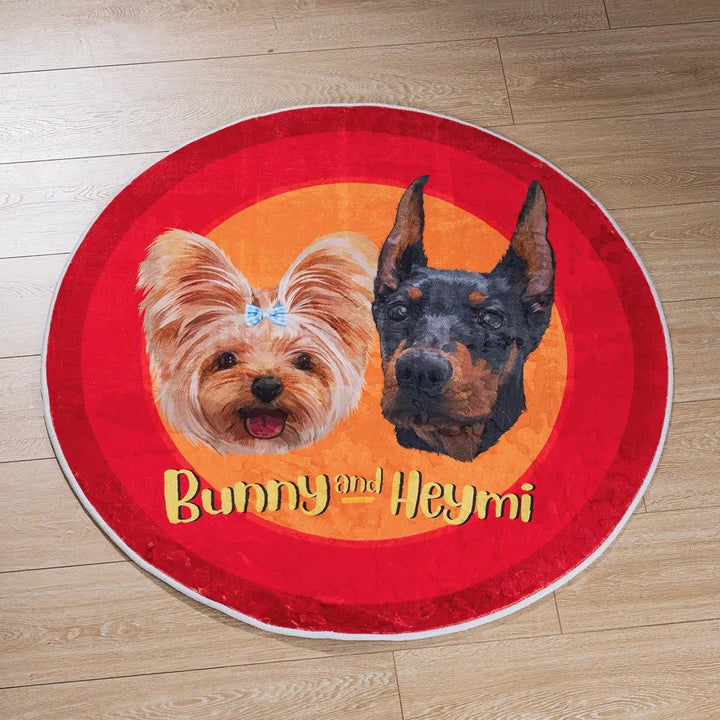 Light Luxury Velvet Custom Pet Round Rug - Classic Collection - Petsonalise
