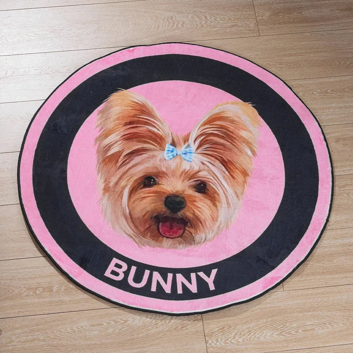 Light Luxury Velvet Custom Pet Round Rug - Classic Collection - Petsonalise