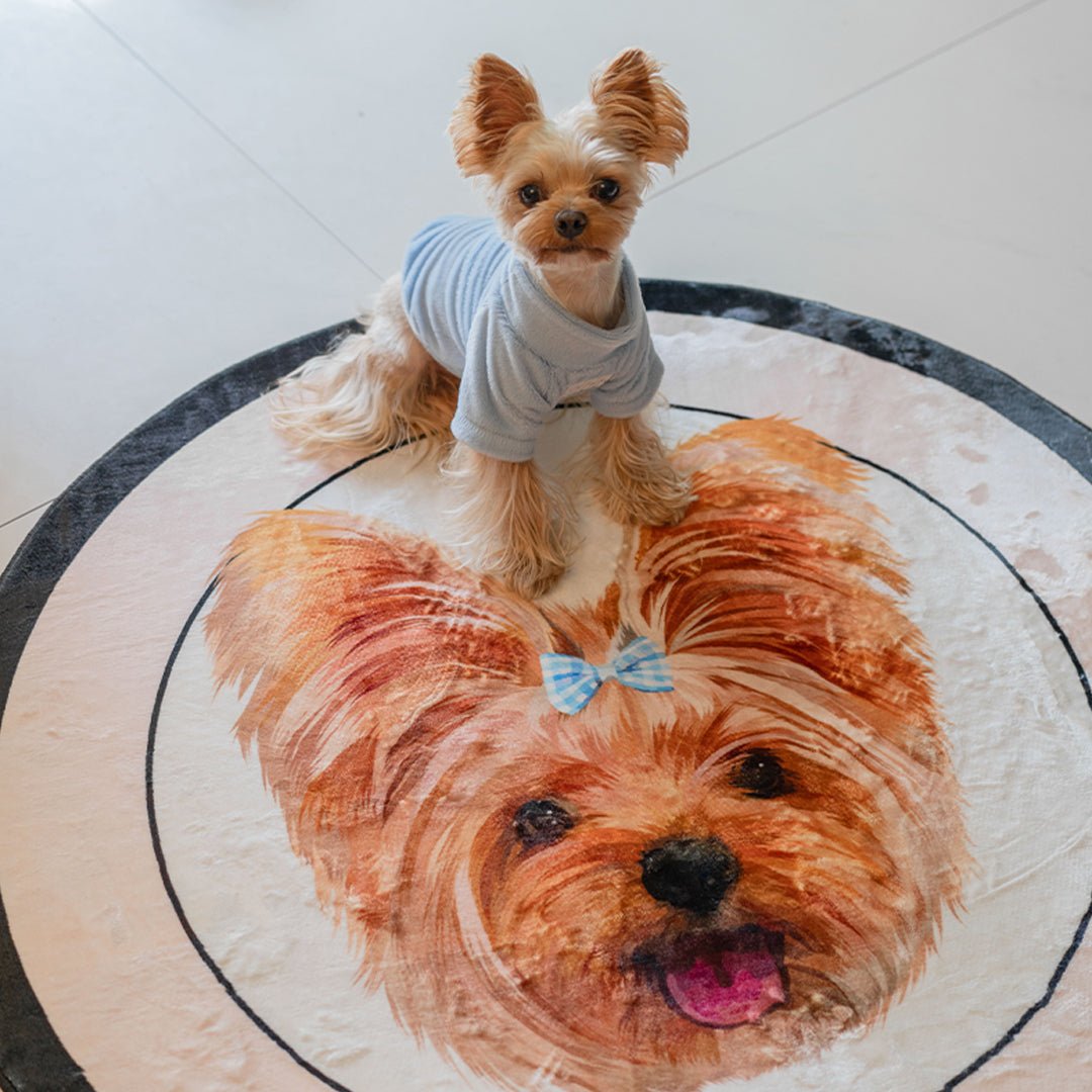 Light Luxury Velvet Custom Pet Round Rug - Classic Collection - Petsonalise