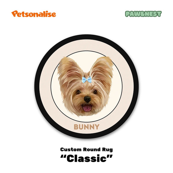 Light Luxury Velvet Custom Pet Round Rug - Classic Collection - Petsonalise